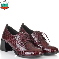 ДАМСКИ ОБУВКИ НА ТОК ОТ ЕСТЕСТВЕН ЕФЕКТЕН ЛАК-JANET2-853-БОРДО
