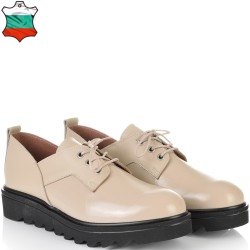 ДАМСКИ ОБУВКИ ОТ ЕСТЕСТВЕНА КОЖА/ЛАК-D3035-БЕЖОВИ