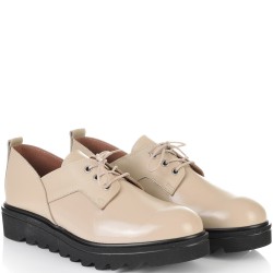 ДАМСКИ ОБУВКИ ОТ ЕСТЕСТВЕНА КОЖА/ЛАК-D3035-БЕЖОВИ