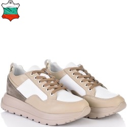 ДАМСКИ КЕЦОВЕ ОТ ЕСТЕСТВЕНА КОЖА-OMEGA 30-БЯЛО/БЕЖОВИ