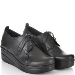 ДАМСКИ ОБУВКИ НА ПЛАТФОРМА ОТ ЕСТЕСТВЕНА КОЖА-17122-853A-ЧЕРНИ