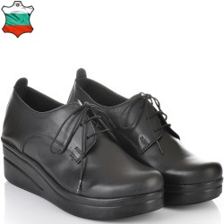 ДАМСКИ ОБУВКИ НА ПЛАТФОРМА ОТ ЕСТЕСТВЕНА КОЖА-17122-853A-ЧЕРНИ