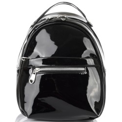 БЪЛГАРСКА ДАМСКА РАНИЦА-S1334-ЛАК-ЧЕРНА