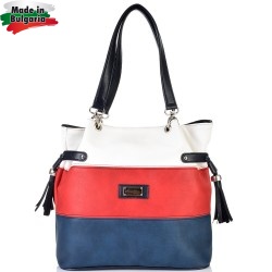 ДАМСКА ЧАНТА 3 ЦВЯТА-565R-БЯЛО/ЧЕРВЕНО/СИНЬО