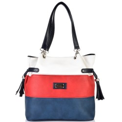 ДАМСКА ЧАНТА 3 ЦВЯТА-565R-БЯЛО/ЧЕРВЕНО/СИНЬО