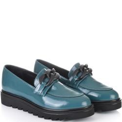 ДАМСКИ ОБУВКИ ОТ ЕСТЕСТВЕН ЛАК-D4070-ПЕТРОЛЕНО СИНЬО