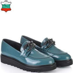 ДАМСКИ ОБУВКИ ОТ ЕСТЕСТВЕН ЛАК-D4070-ПЕТРОЛЕНО СИНЬО