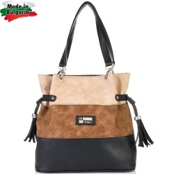 ДАМСКА ЧАНТА 3 ЦВЯТА-565-БЕЖОВО/ЧЕРНО