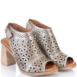 ДАМСКИ САНДАЛИ НА ТОК ОТ ЕСТЕСТВЕНА ЕФЕКТНА КОЖА-D4018-ТАУПЕ