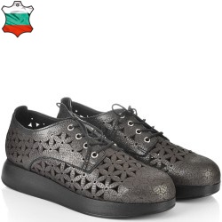 ДАМСКИ ОБУВКИ НА ПЛАТФОРМА ОТ ЕФЕКТНА ЕСТЕСТВЕНА КОЖА-D3032A-ЧЕРНИ