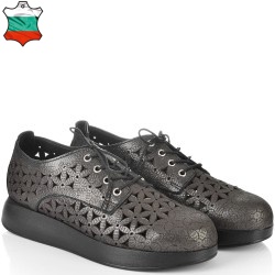 ДАМСКИ ОБУВКИ НА ПЛАТФОРМА ОТ ЕФЕКТНА ЕСТЕСТВЕНА КОЖА-D3032A-ЧЕРНИ