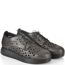 ДАМСКИ ОБУВКИ НА ПЛАТФОРМА ОТ ЕФЕКТНА ЕСТЕСТВЕНА КОЖА-D3032A-ЧЕРНИ