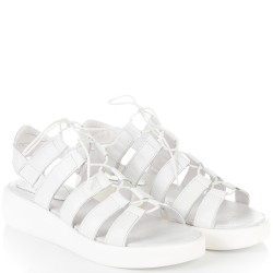 ДАМСКИ САНДАЛИ НА ПЛАТФОРМА ОТ ЕСТЕСТВЕНА КОЖА-20453-1293-БЕЛИ