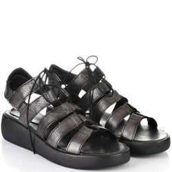 ДАМСКИ САНДАЛИ НА ПЛАТФОРМА ОТ ЕСТЕСТВЕНА КОЖА-20453-1293-БРОНЗОВИ