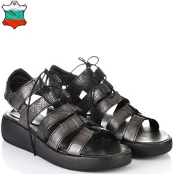 ДАМСКИ САНДАЛИ НА ПЛАТФОРМА ОТ ЕСТЕСТВЕНА КОЖА-20453-1293-БРОНЗОВИ