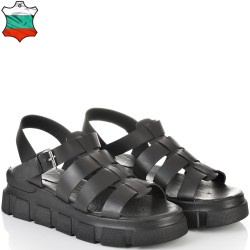 ДАМСКИ САНДАЛИ НА ПЛАТФОРМА ОТ ЕСТЕСТВЕНА КОЖА-22780-1011-ЧЕРНИ