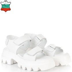 ДАМСКИ САНДАЛИ С ОЛЕКОТЕНО СПОРТНО ХОДИЛО ОТ ЕСТЕСТВЕНА КОЖА-FESTA 18-БЕЛИ