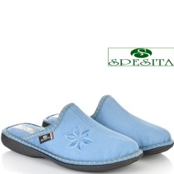 ДАМСКИ ПАНТОФИ НА АНАТОМИЧНО ХОДИЛО-NEVIA-СВЕТЛО СИНИ