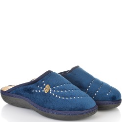 ДАМСКИ ПАНТОФИ НА АНАТОМИЧНО ХОДИЛО-109-ТЪМНО СИНИ