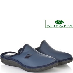 МЪЖКИ ПАНТОФИ НА АНАТОМИЧНО ХОДИЛО-КОЖА-309-СИНИ