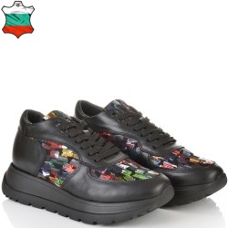 ДАМСКИ КЕЦОВЕ ОТ ЕСТЕСТВЕНА КОЖА-OMEGA 40-ЧЕРНО/ЦВЕТНО