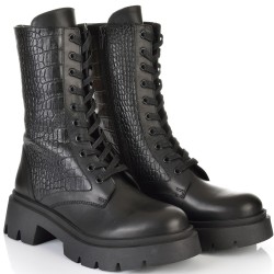 ДАМСКИ БОТИ ОТ ЕСТЕСТВЕНА КОЖА НА ОЛЕКОТЕНО ХОДИЛО-ISABELLE 03-ЧЕРНИ