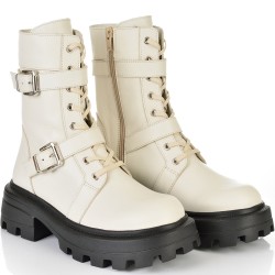 ДАМСКИ БОТИ ОТ ЕСТЕСТВЕНА КОЖА НА ОЛЕКОТЕНО ХОДИЛО-SANTORINI 03-БЕЖОВИ