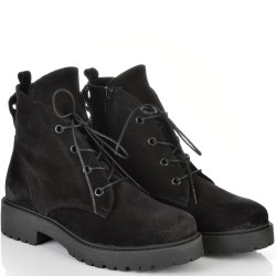 КЛАРКОВЕ ОТ ЕСТЕСТВЕН ВЕЛУР С КАУЧУКОВО ХОДИЛО-D4082-ЧЕРНИ