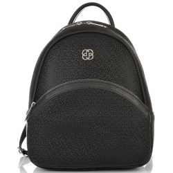 БЪЛГАРСКА ДАМСКА РАНИЦА-S1316-ЕФЕКТНА КОЖА-ЧЕРНА