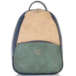 БЪЛГАРСКА ДАМСКА РАНИЦА-S1323-СИНЬО/БЕЖОВО