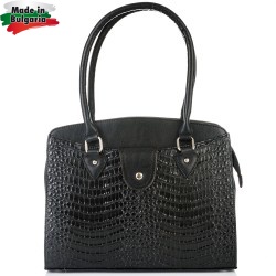 ДАМСКА ЧАНТА-S1337-КРОКО-ЧЕРНА