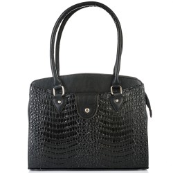 ДАМСКА ЧАНТА-S1337-КРОКО-ЧЕРНА