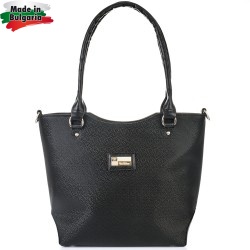 ДАМСКА ЧАНТА-S1276-ЕФЕКТНА-ЧЕРНА
