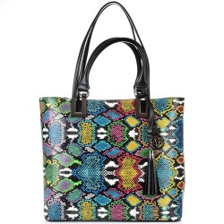 ДАМСКА ЕЛЕГАНТНА ЧАНТА-123-ЧЕРНО/СИНЬО/ЗЕЛЕНО
