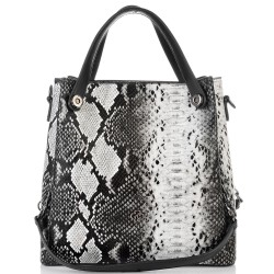 ДАМСКА ЕЛЕГАНТНА ЧАНТА-501-ЕФЕКТНА-ЧЕРНО/БЯЛО