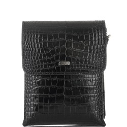 МЪЖКА ЧАНТА ОТ ЕСТЕСТВЕНА КОЖА-D1449-ЕФЕКТНА-ЧЕРНА