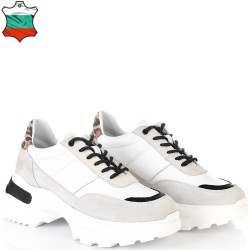 ДАМСКИ КЕЦОВЕ ОТ ЕСТЕСТВЕНА КОЖА-D6065-БЕЛИ