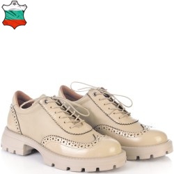 ДАМСКИ ОБУВКИ ОТ ЕСТЕСТВЕНА КОЖА И ЛАК-D6060-БЕЖОВИ