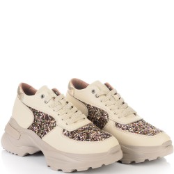 ДАМСКИ КЕЦОВЕ ОТ ЕСТЕСТВЕНА КОЖА С БРОКАТ-D5061-БЕЖОВИ