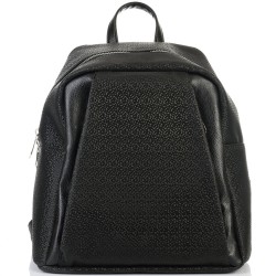 БЪЛГАРСКА ДАМСКА РАНИЦА-S1291-ЕФЕКТНА КОЖА-ЧЕРНА