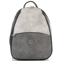 БЪЛГАРСКА ДАМСКА РАНИЦА-S1323-ЧЕРНО/СИВО