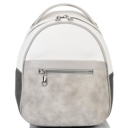 БЪЛГАРСКА ДАМСКА РАНИЦА-S1334-СИВО/БЯЛО