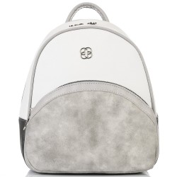 БЪЛГАРСКА ДАМСКА РАНИЦА-S1316-СИВО/БЯЛО