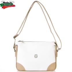 ДАМСКА ЧАНТА ПРЕЗ РАМО-S1325-БЯЛО/БЕЖОВО
