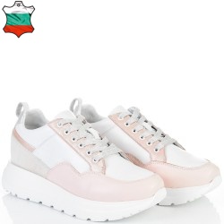 ДАМСКИ КЕЦОВЕ ОТ ЕСТЕСТВЕНА КОЖА-OMEGA 30-БЯЛО/ПУДРА