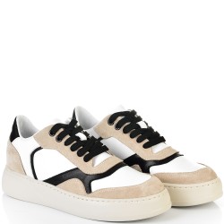 ДАМСКИ КЕЦОВЕ ОТ ЕСТЕСТВЕНА КОЖА-D5065-БЯЛО/БЕЖОВО/ЧЕРНО