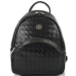 БЪЛГАРСКА ДАМСКА РАНИЦА-S1316-ЕФЕКТНА КОЖА2-ЧЕРНА