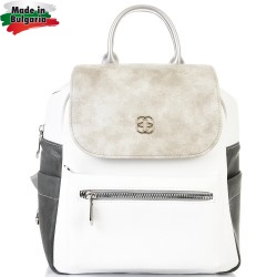 БЪЛГАРСКА ДАМСКА РАНИЦА-S1353-БЯЛО/СИВО