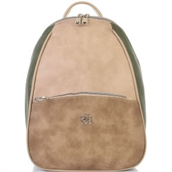 БЪЛГАРСКА ДАМСКА РАНИЦА-S1323-ЗЕЛЕНО/БЕЖОВО