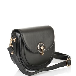 ДАМСКА ЧАНТА ПРЕЗ РАМО-1424-ЧЕРНА